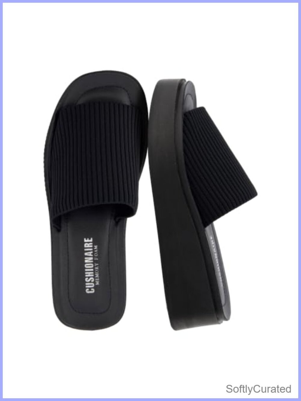 Platform Wedge Sandals Chunky Slip On Memory Foam Knit Women's Summer